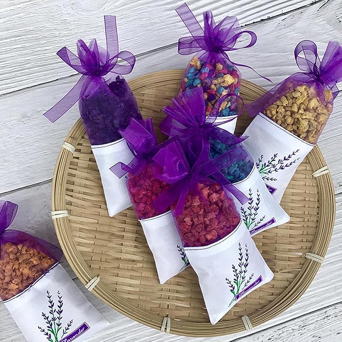 20 PCS Purple Empty Lavender Sachets Bags for Drawers and Wardrobes Closet Freshener Scents Dried Lavender Flower Sachets