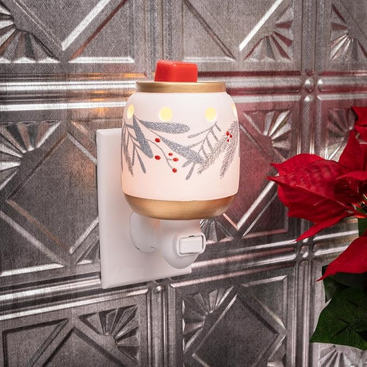 Scentsationals Plug-in Christmas Wax Warmer, Accent Wax Melt Warmer for Scented Wax - Holiday Collection - Electric Fragrance Plugin - Fall Winterberry