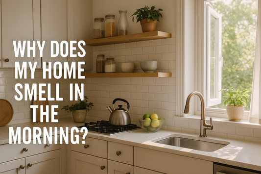 A bright modern kitchen with natural morning light and an open window, showing clean surfaces and fresh airflow for a home freshness concept.