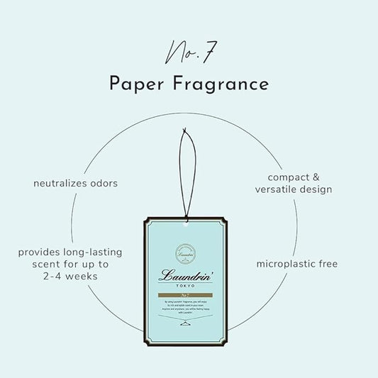 Laundrin Paper Fragrance No.7, 3pk - Drawer & Closet Freshener - Closet Deodorizer Odor Eliminator - Sachets for Drawers and Closets - Drawer Fresheners for Clothes - Fresh Scents Sachet Packets