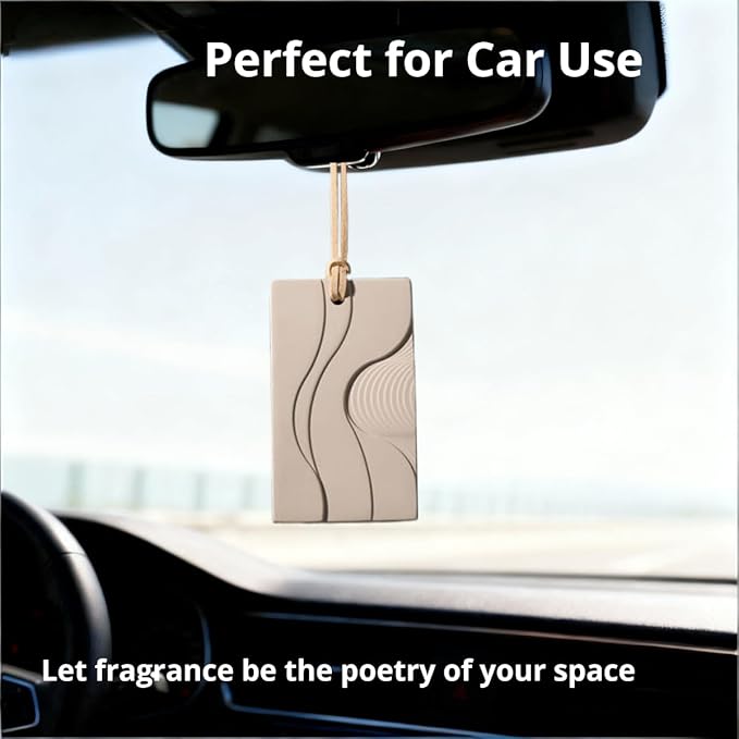 Air Freshener for Closet Hanging Air Freshener Car Aroma Diffuser Pendant Reusable Natural Solid Gypsum Diffuser Closet Freshener Scented Sheet for Cars Wardrobes Drawers (Cedar Woods-001)