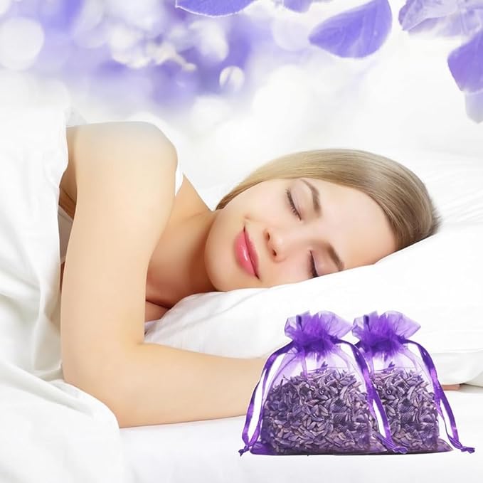 Lavender Sachets (24 Pack),Dried Lavender Flowers, Set of 24, Lavendar Home Fragrance Sachets for Drawers and Closets