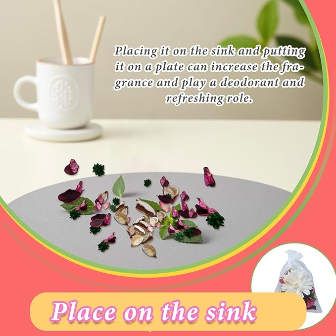 DIY Sweet Floral Heart Shaped Dry Flower Sachet Set|Home, car, and Gift|Scented Sachets for Drawers and Closets, Long-Lasting Sachets Bags Wardrobe Freshener, | Eco refillable Bags (5 Bags+Flowers).