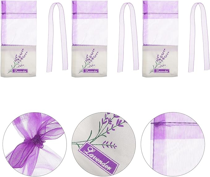 Lavender Fragrance Bags Portable Cotton Gauze Sachets for Closets Rooms and Wardrobes Scented Sachet Bags Deep Purple Style
