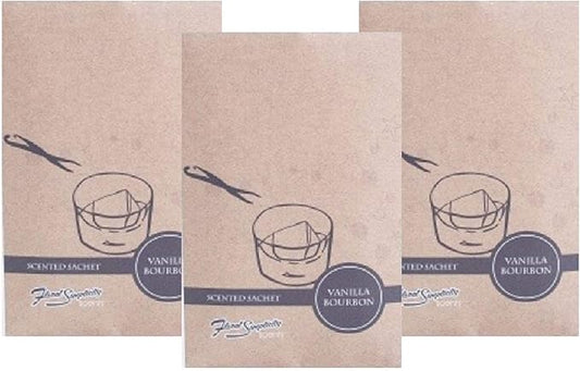Vanilla Bourbon Scented Sachets Pack of 3, Everyday - Long-Lasting Scented Bags, Home Fragrance, Air Freshener & Deodorizer for Closet, Room, Drawer, or Cars, Made in USA