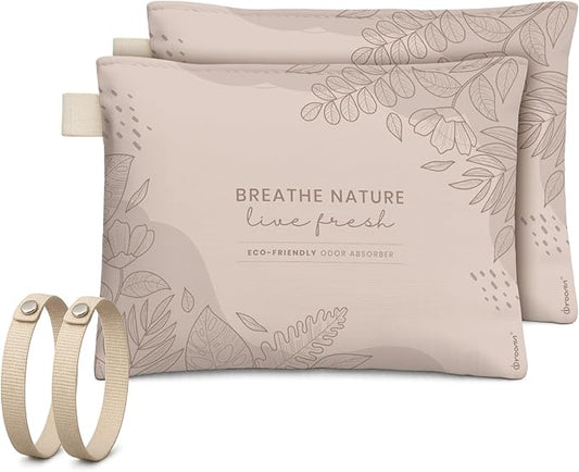 Roonin Activated Charcoal Odor Absorber - Mildew Smell Eliminator - Room Odor Eliminator Remover - Closet Freshener - Odor Neutralizer For Home - Bamboo Charcoal (2-pack)