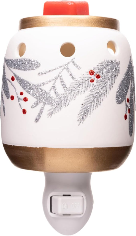 Scentsationals Plug-in Christmas Wax Warmer, Accent Wax Melt Warmer for Scented Wax - Holiday Collection - Electric Fragrance Plugin - Fall Winterberry