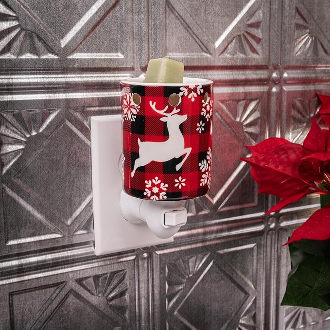 Scentsationals Plug-in Christmas Wax Warmer, Accent Wax Melt Warmer for Scented Wax - Holiday Collection - Electric Fragrance Plugin - Reindeer Games